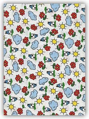 Nažehlovací záplaty s potiskem velké - domečky - sáček